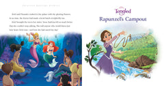 Tangled Rapunzel's Campout princess bedtime stories book featuring colorful illustrations of princesses and adventures