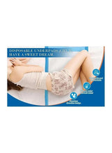 Disposable underpad sheet, blue border and absorbent pad top shown flat
