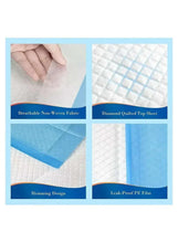 Disposable underpad fabric details: diamond-quilt top sheet and leak-proof PE film
