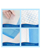 Features of Cherry Medical Supply disposable underpads XL 60x90 cm showing breathable fabric and leak-proof design