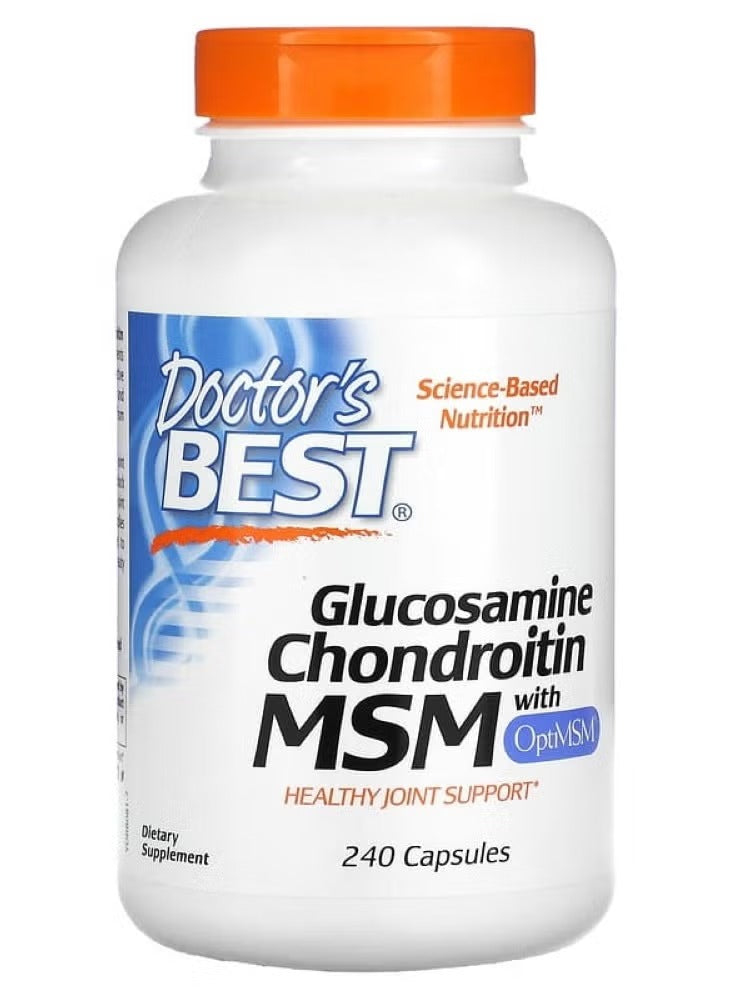 Doctor's BEST Glucosamine Chondroitin MSM supplement in 240 capsules for healthy joint support