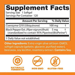 Doctors Best High Absorption Tablets, CoQ10 with Bioburn 100 mg, 120 Softgels - Mumzar