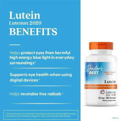 Doctor’s Best Lutein, 20 mg, 180 Softgels, Non-GMO, Gluten Free - Mumzar
