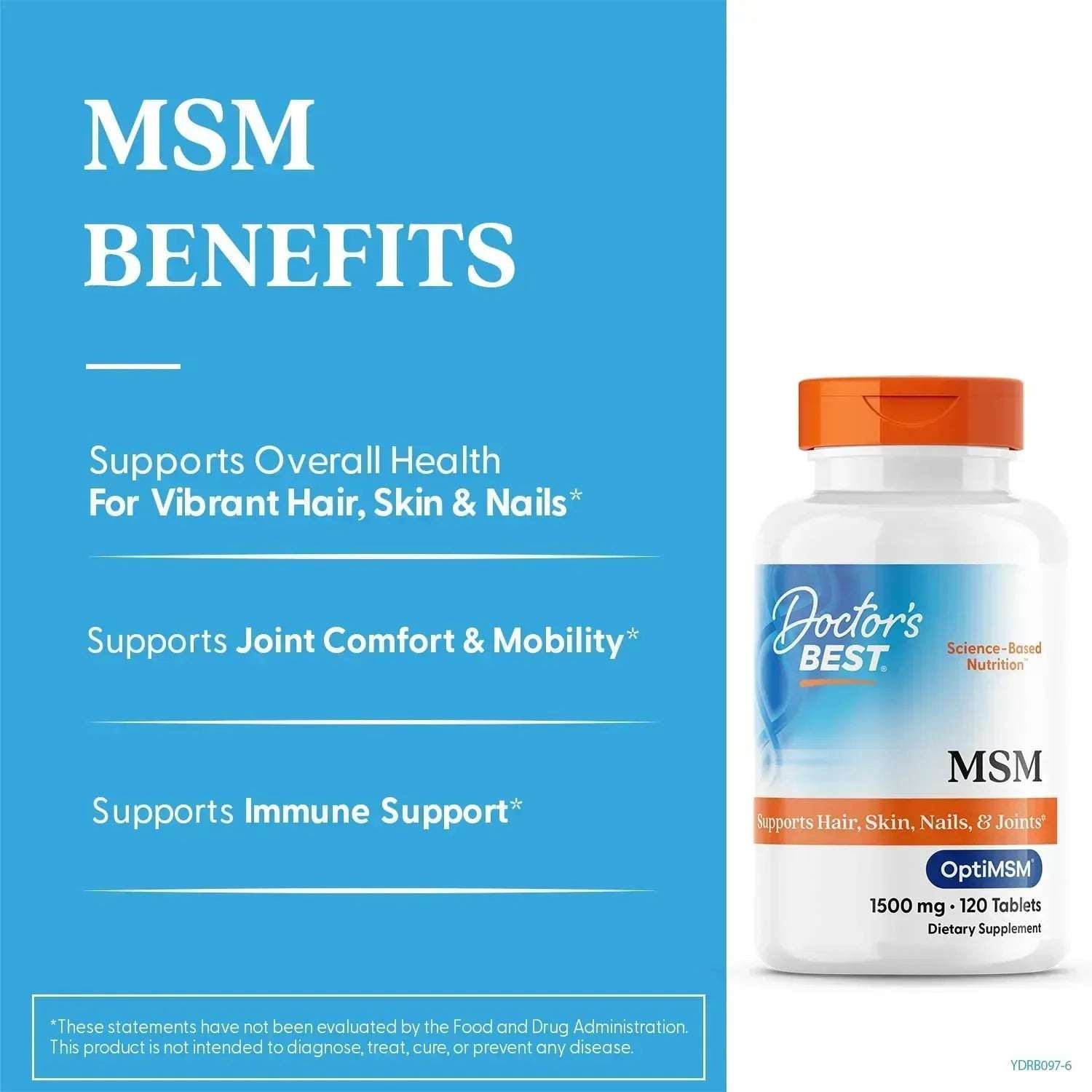 Doctor's BEST MSM Supplement for Hair Skin and Nails - Mumzar