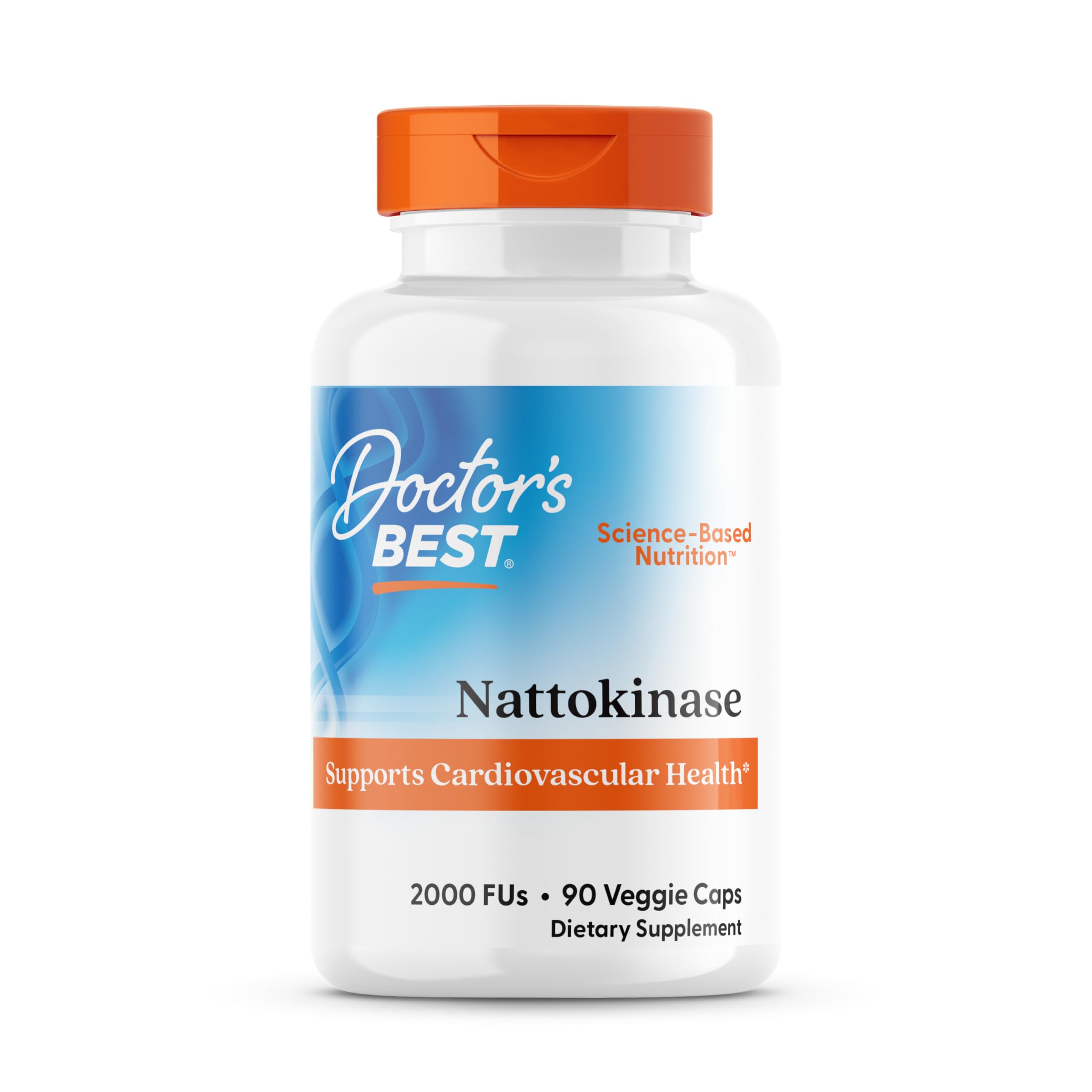 Doctors Best nattokinase supplement UAE bottle 90 veggie caps supports cardiovascular health 2000 FUs