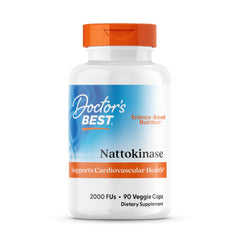Doctors Best nattokinase supplement UAE bottle 90 veggie caps supports cardiovascular health 2000 FUs