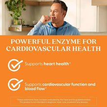 Nattokinase supplement bottle with orange heart-health text panel