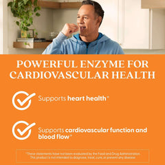 Doctors Best nattokinase supplement UAE promoting cardiovascular health with man taking pill