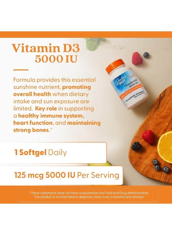 Doctor's BEST Vitamin D3 5000 IU softgels UAE for immune support and bone health