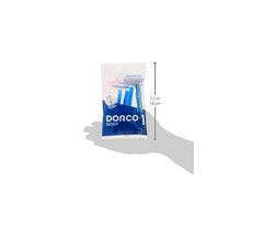 Dorco 1 Body pack of men's disposable razors UAE showing three blue handled razors in retail pouch