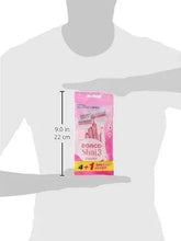 Dorco Shai3 disposable razor pack, pink pouch shown with size 9.0 in (22 cm).