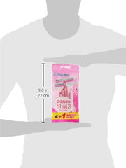 DORCO Shai3 pink 5 pack women's disposable razors UAE with 4 plus 1 special offer visible