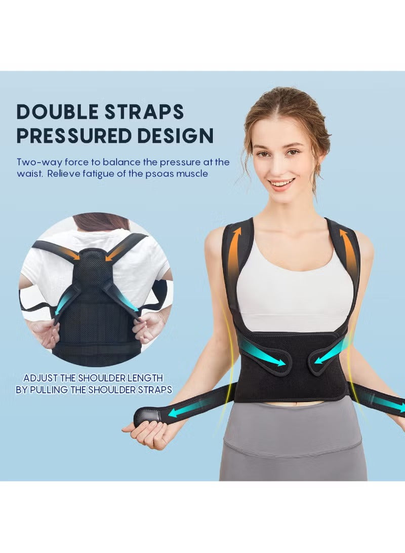 Rock Pow back brace posture corrector for men and women with double straps to relieve psoas muscle fatigue