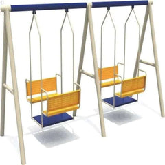 Huitich double swing set for kids with sturdy frame and bright orange seats for outdoor fun
