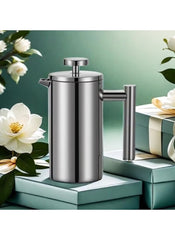 Huitich double wall stainless steel french press coffee maker with sleek modern design on decorative boxes