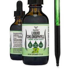 Double Wood Supplements liquid chlorophyll 2 fl oz bottle with dropper chlorophyll liquid drops