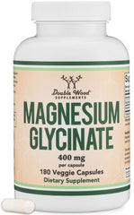 Double Wood Supplements magnesium glycinate 400mg supplement bottle 180 veggie capsules dietary support