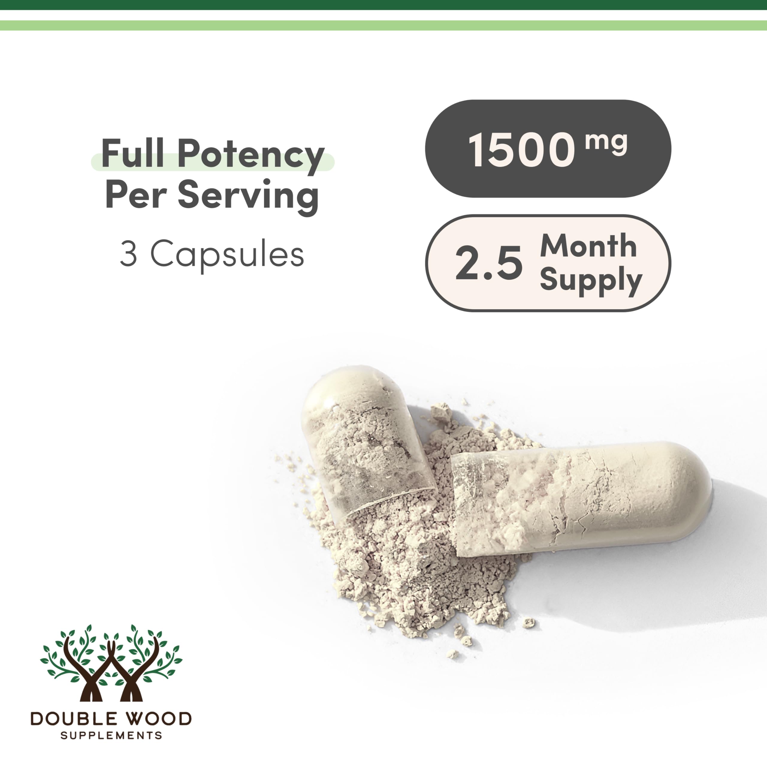Double Wood Supplements magnesium taurate supplement UAE 1500mg capsules with powder and 2.5 month supply