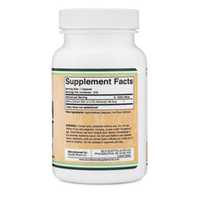 Double Wood saffron extract supplement back panel, Supplement Facts and warnings