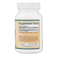 Saffron extract supplement back panel with Supplement Facts and serving notes