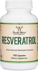Double Wood Supplements Resveratrol bottle 120 capsules plant derived extract dietary supplement resveratrol supplements UAE