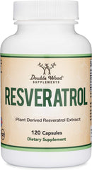 Double Wood Supplements Resveratrol bottle 120 capsules plant derived dietary supplement resveratrol supplements UAE