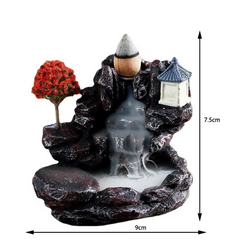 Incense Burner Mountains River Waterfall Fragrance Fireplace Backflow Aroma Smoke Zen Censer Holder Decoration for Home