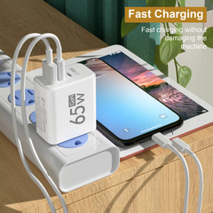 65W USB C Charger Fast Charging GaN Phone Charger Power Adapter Mobile Phone Adapter Quick Charger 3.0 For iPhone Samsung Xiaomi