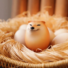 Creative Shiba Inu Realistic Egg Shape PVC Desk Decor Dog & Egg Union Decorations For Home Offices Fun Christmas Gifts