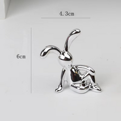 Creative Popular Cartoon Sitting Posture Long-eared Rabbit Ornaments Accessible Luxury High-end Living Room Tv Cabinet Wine C...