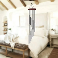 12 Metal Aluminium Tube Wind Chimes with Hooks, Outdoor Garden Decoration Home Wedding Party Memorial Decoration Favours