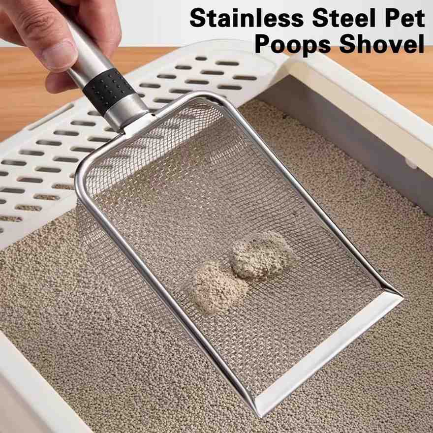 1Pc Pet Cleaning Tool Metal Aluminum Alloy Cat Litter Scoop Stainless Steel Durable Handle Pet Poop Shovel