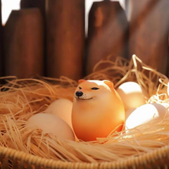 Creative Shiba Inu Realistic Egg Shape PVC Desk Decor Dog & Egg Union Decorations For Home Offices Fun Christmas Gifts