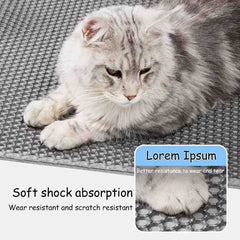 Large Waterproof Cat Litter Mat Double Layer Non-Slip Washable Pet Litter Box Mat Durable Sand Trapper Easy Clean
