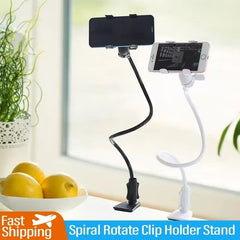 70cm 360 Spiral Rotate Clip Mobile Phone Holder Stand Portable Lazy Bed Desktop Bracket phone Desk Bed Mount Stand Base Support