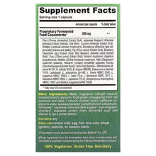 Supplement Facts label with ingredients and serving size 1 capsule