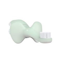 Dr Browns elephant shaped infant toothbrush 0-3 years in mint green with soft bristles and curved handle