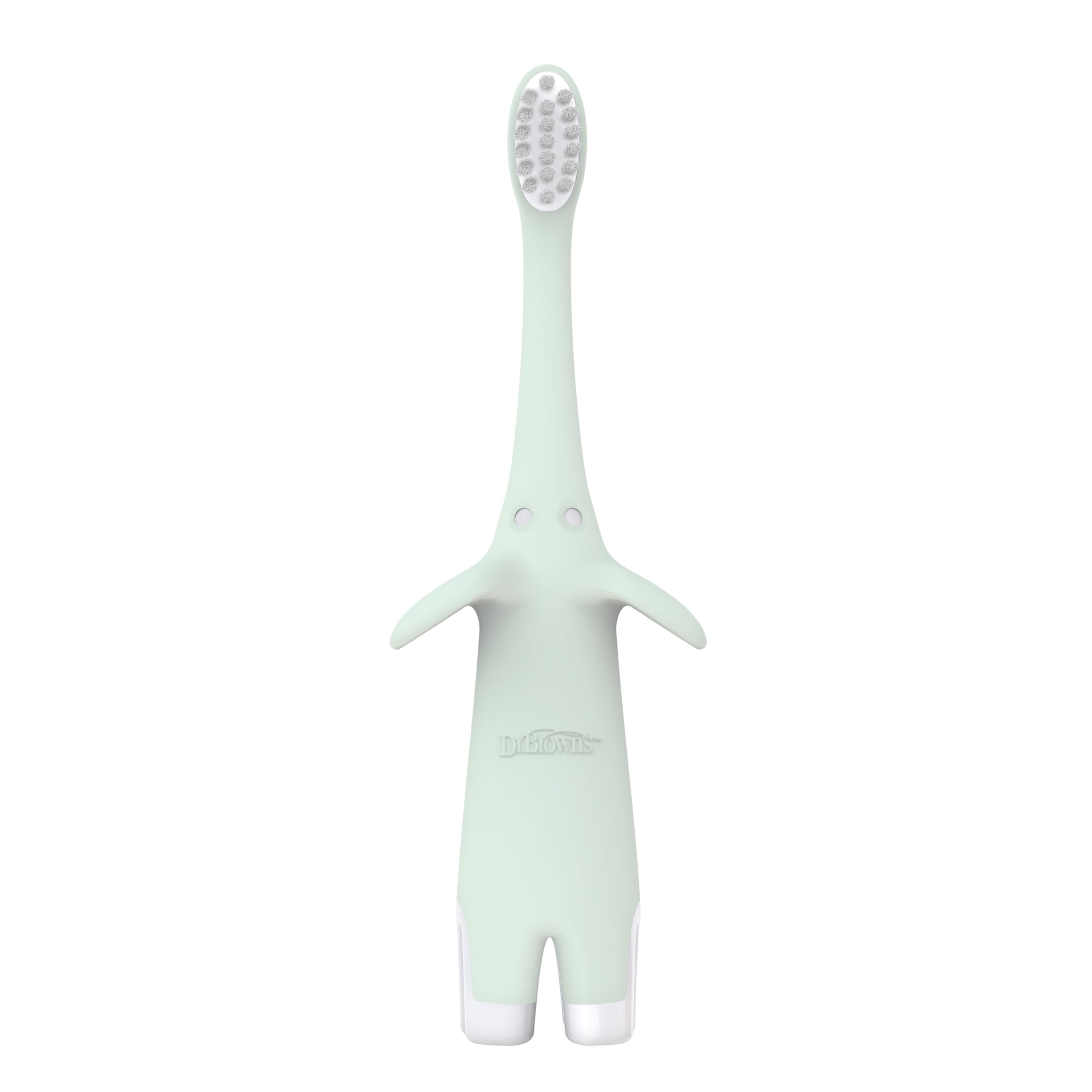 Dr Browns mint silicone character infant toothbrush 0-3 years with soft bristles and easy grip handle