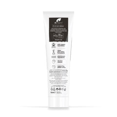 Dr. Organic charcoal toothpaste UAE 100ml white tube back label showing ingredients and certifications