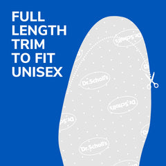 Dr. Scholl's ultra soft shoe insoles full length trim to fit unisex with scissors icon