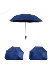Mumzar dual purpose automatic umbrella in navy blue with compact foldable design