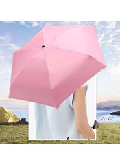 Mumzar pink dual purpose automatic umbrella open outdoors with person holding it