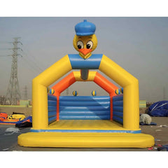 Huitich ducky inflatable bouncy castle in yellow blue with duck head design for outdoor fun