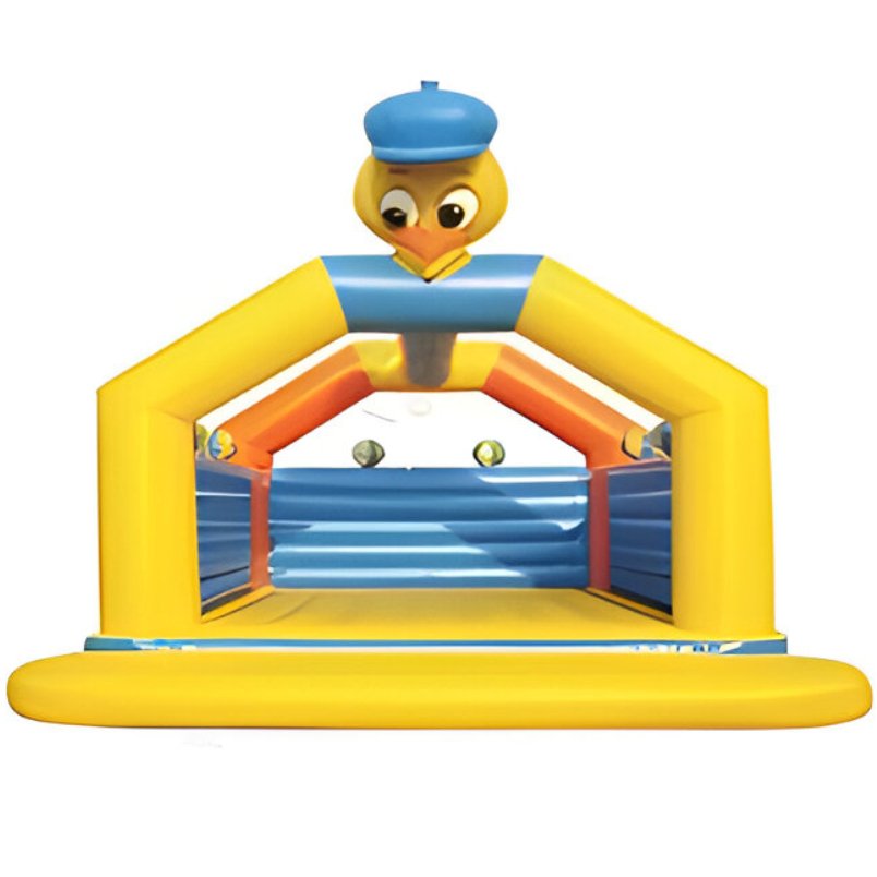 Huitich ducky inflatable bouncy castle in yellow and blue with duck head design and open play area