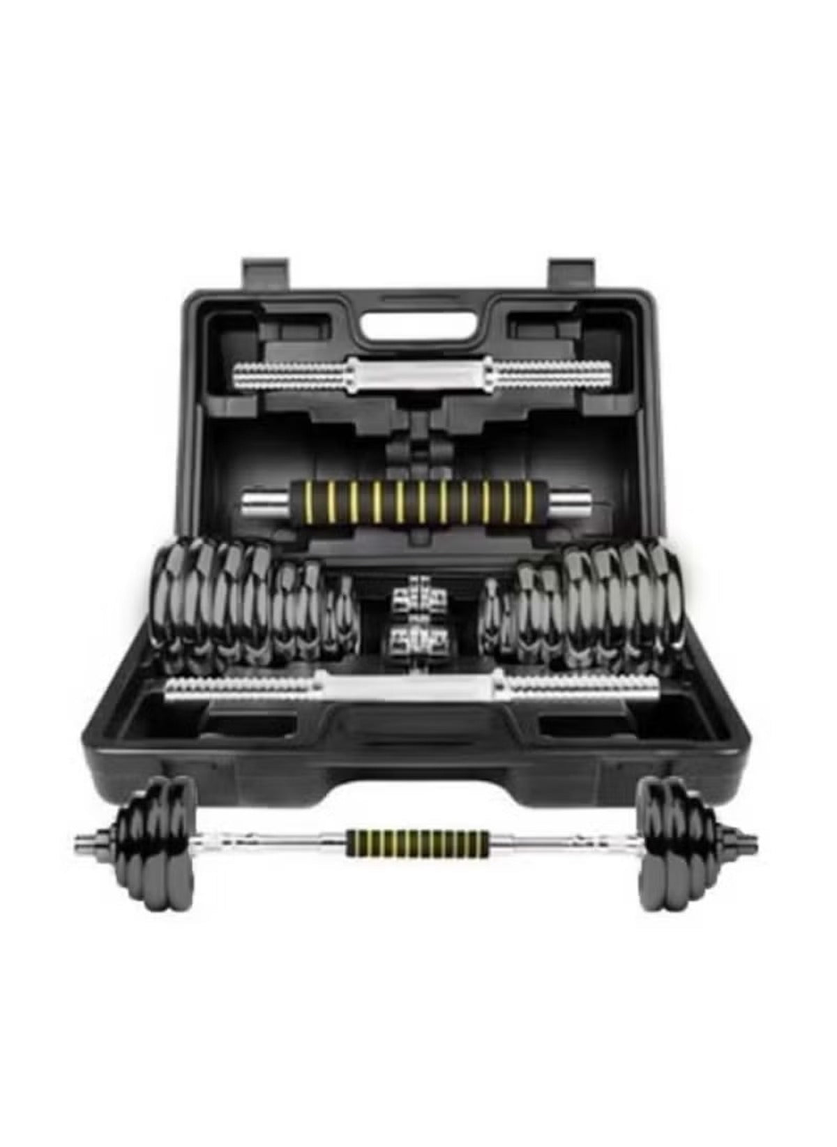 Huitich dumbbell set with connecting rod in black carrying case for strength training