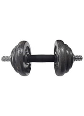Huitich dumbbell set with connecting rod featuring adjustable metal weight plates and a black grip handle