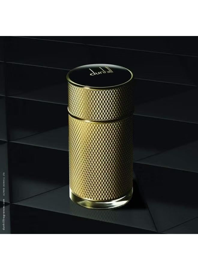 Dunhill Icon Absolute Eau de Parfum in a sleek gold bottle with textured design