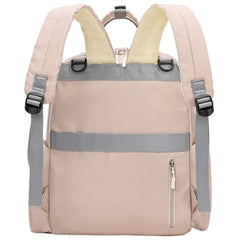 Huitich beige backpack stylish baby travel bag with padded straps and multiple compartments