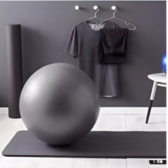 Huitich durable exercise mat 183x61 cm in gray with exercise ball and fitness clothes hanging on wall