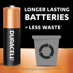 Duracell AA batteries 20 pack with longer lasting power reducing waste and environmental impact